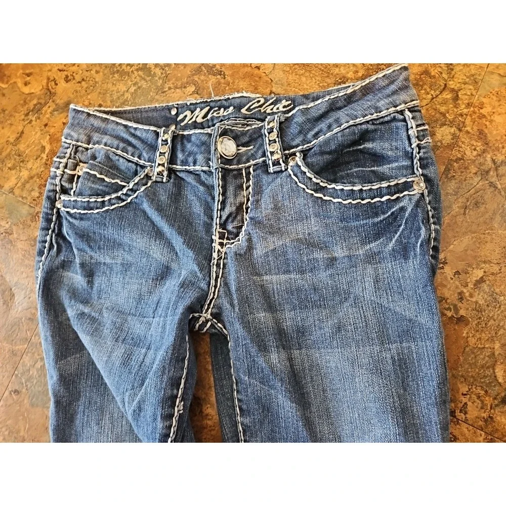 Miss‎ Chic Jeans New Fashion Jean Embellished Pockets Size 3/29WX23